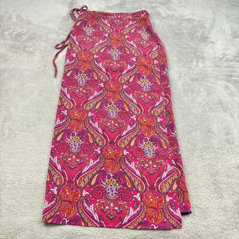 VTG Jonathan Martin Wrap Skirt Womens Small Pink Paisley Y2K‎ Fairy Hippie Boho